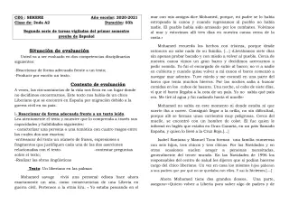 Première page de Espagnol 2nde A2 — 2020-2021 · CEG SEKERE