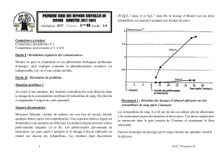 Première page de SVT 1ère D — Devoir surveillé, 2e semestre (2017-2018) · CEG1 Covè
