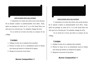 Première page de Français 4e, 4e ML — 1er devoir surveillé, 1er semestre (2018-2019) · ceg ouenou
