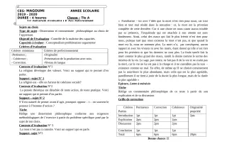 Première page de Philosophie Tle A1 — 1er devoir surveillé (2019-2020) · CEG MAGOUMI