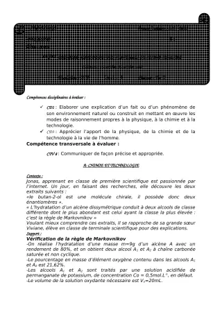 Première page de PCT Tle D — 1er devoir surveillé, 2e semestre (2021-2022) · CEG ZONGO