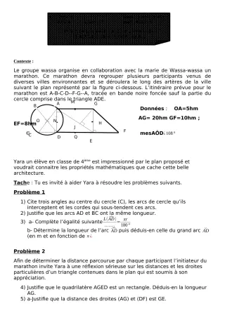 Première page de Mathématiques 4e — 1er devoir surveillé, 1er semestre (2020-2021) · CEG ZONGO