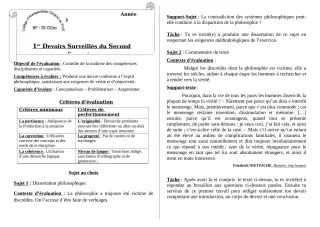 Première page de Philosophie 1ère A — 1er devoir surveillé, 2e semestre (2018-2019) · CEG TOUI