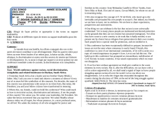 Première page de Anglais Tle C, Tle D — 1er devoir surveillé, 1er semestre (2022-2023) · CEG ZONGO