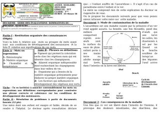 Première page de SVT 5e — 2e évaluation sommative (2019-2020) · CEG GBESSOU