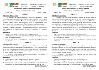 Première page de Français 4e — 2e devoir surveillé, 1er semestre (2021-2022) · CEG SEKERE