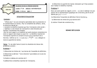 Première page de Mathématiques Tle A2, Tle B — 2e devoir surveillé, 1er semestre (2020-2021) · CEG 2 Djougou