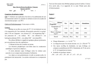 Première page de PCT 4e — 2e devoir surveillé, 1er semestre (2018-2019) · CEG1 Covè