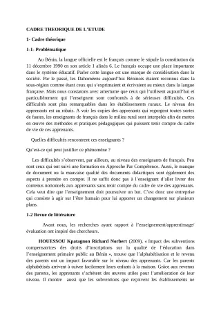 Première page de Devoir surveillé de FRANCAIS — 6e, 5e, 4e, 4e ML, 3e, 3e ML, 2nde A, 2nde D, 1ère A, 1ère D, Tle A2, Tle D — CEG Kpanroun (2018)