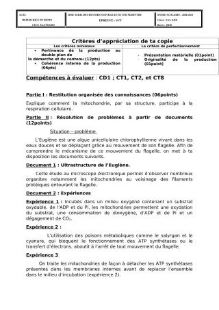 Première page de SVT 1ère A2, 1ère B, 1ère C, 1ère D, Tle A2, Tle B, Tle C, Tle D — 1er devoir surveillé, 2e semestre (2020-2021) · CEG 1 Agatogbo