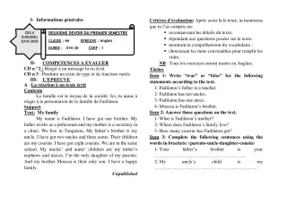 Première page de Anglais 6e, 5e, 4e, 3e, 2nde A2, 2nde D, 1ère B, Tle A1, Tle A2, Tle B, Tle D — 2e devoir surveillé, 1er semestre (2019-2020) · CEG 2 Djougou