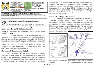Première page de SVT 4e, 4e ML — 1re évaluation sommative, 2e semestre (2019-2020) · CEG GBESSOU
