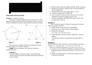 Première page de Mathématiques 4e — 1er devoir surveillé, 1er semestre (2018-2019) · ceg ouenou