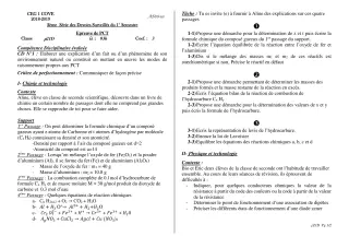 Première page de PCT 2nde D — 2e devoir surveillé, 1er semestre (2018-2019) · CEG1 Covè