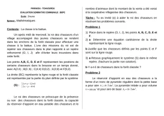Première page de Mathématiques 3e, 3e ML — Évaluation sommative (2018-2019) · CEG Hubert C. MAGA