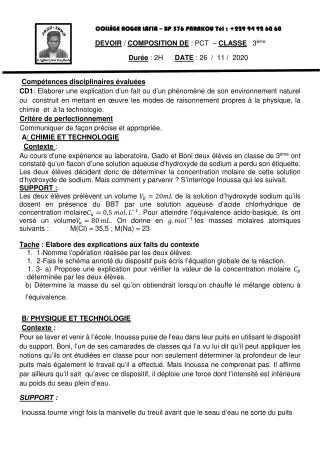 Première page de PCT 3e — Composition (2020-2021) · CPEG Roger LAFIA