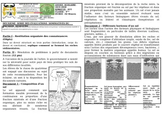 Première page de SVT 4e, 4e ML — 2e évaluation sommative (2019-2020) · CEG GBESSOU