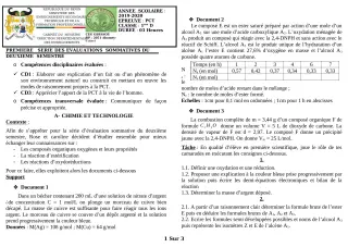Première page de PCT 1ère D — 1re évaluation sommative, 2e semestre (2019-2020) · CEG GBESSOU
