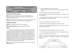 Première page de PCT 6e, 3e — 1er devoir surveillé, 2e semestre (2018-2019) · CEG BOUCA