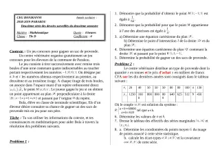 Première page de Mathématiques Tle D — 2e devoir surveillé, 2e semestre (2018-2019) · CEG Banikanni