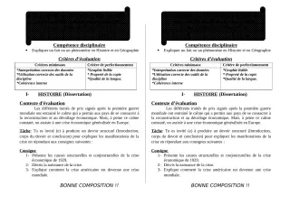 Première page de Histoire-Géographie 1ère D — 1er devoir surveillé, 1er semestre (2018-2019) · ceg ouenou