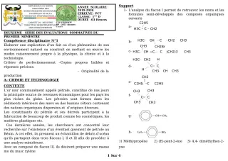 Première page de PCT 1ère D — 2e évaluation sommative, 1er semestre (2019-2020) · CEG GBESSOU
