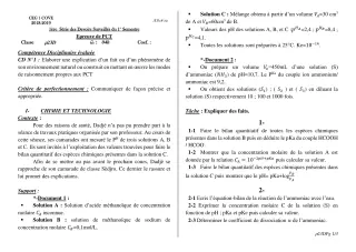 Première page de PCT Tle D — 1er devoir surveillé, 1er semestre (2018-2019) · CEG1 Covè