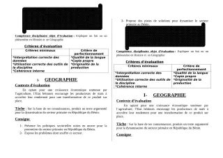 Première page de Histoire-Géographie Tle D — 1er devoir surveillé, 1er semestre (2018-2019) · ceg ouenou
