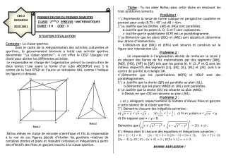 Première page de Mathématiques 2nde D — 1er devoir surveillé, 1er semestre (2020-2021) · CEG 2 Djougou