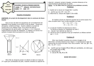 Première page de Mathématiques 3e, 3e ML — 2e devoir surveillé, 1er semestre (2019-2020) · CEG 2 Djougou