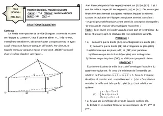 Première page de Mathématiques 1ère D — 1er devoir surveillé, 1er semestre (2020-2021) · CEG 2 Djougou