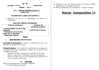Première page de Histoire-Géographie 2nde D — Devoir surveillé, 2e semestre (2018-2019) · LJF-B/A
