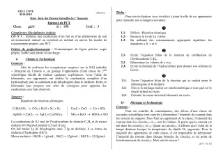 Première page de PCT 2nde C — 2e devoir surveillé, 1er semestre (2018-2019) · CEG1 Covè