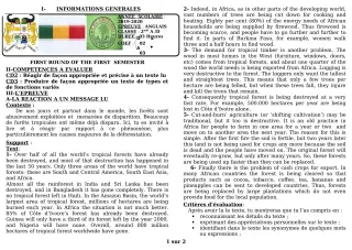 Première page de Devoir surveillé de ANGLAIS — 2nde A, 2nde D — CEG GBESSOU (2019)