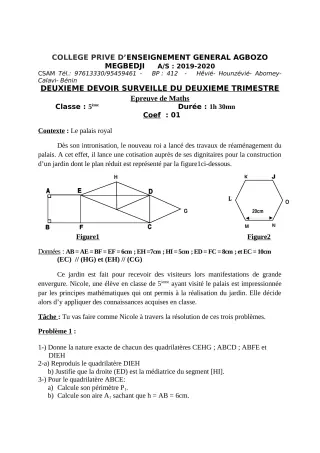 Première page de Mathématiques 6e, 5e, 4e, 4e ML, 3e, 3e ML, 2nde A, 2nde A1, 2nde A2, 2nde B, 2nde C, 2nde D, 1ère A, 1ère A1, 1ère A2, 1ère B, 1ère D, Tle A, Tle A1, Tle A2, Tle B, Tle C, Tle D — 2e devoir surveillé