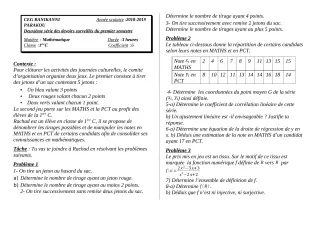 Première page de Mathématiques 1ère C — 2e devoir surveillé, 1er semestre (2018-2019) · CEG Banikanni