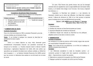 Première page de Histoire-Géographie 1ère A2, 1ère B — 1er devoir surveillé, 1er semestre (2018-2019) · CEG Banikanni