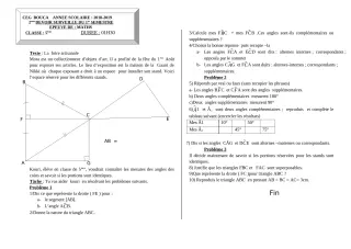 Première page de Mathématiques 6e, 5e, 4e, 4e ML, 4e ML&MC, 3e, 3e ML, 2nde A2, 2nde D, 1ère A2, 1ère D, Tle A2, Tle D — 2e devoir surveillé, 1er semestre (2018-2019) · CEG BOUCA
