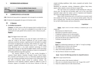 Première page de Anglais 2nde A2 — 1er devoir surveillé, 1er semestre (2019-2020) · CEG1 Kalalé