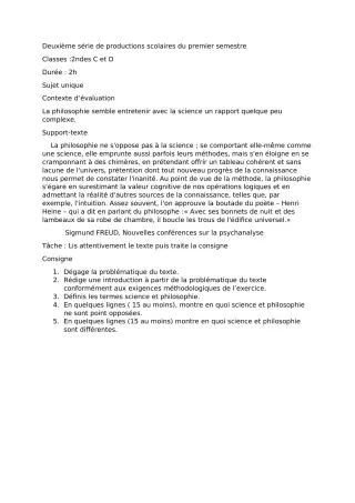 Première page de Philosophie 2nde C, 2nde D — 2e production scolaire, 1er semestre (2022-2023) · CEG1 Ikpinlè