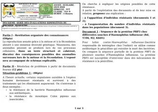 Première page de SVT Tle D — 2e évaluation sommative (2019-2020) · CEG GBESSOU