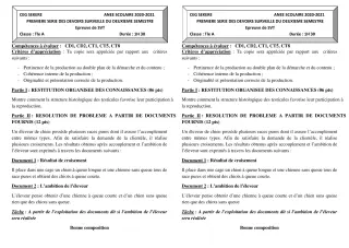 Première page de SVT Tle A2 — 1er devoir surveillé, 2e semestre (2020-2021) · CEG SEKERE