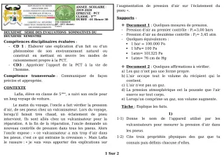Première page de PCT 5e — 2e évaluation sommative, 2e semestre (2019-2020) · CEG GBESSOU