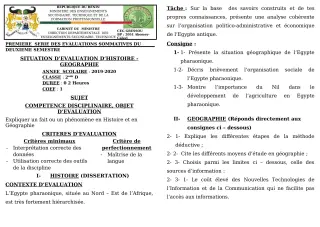 Première page de Histoire-Géographie 2nde D — 1re évaluation sommative, 2e semestre (2019-2020) · CEG GBESSOU