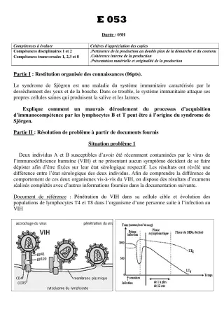 Première page de Devoir surveillé de SVT — Tle D — CEG Ouinhi (2022)