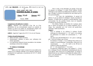 Première page de Devoir surveillé de PCT — Tle D — CPEG La Releve (2019)