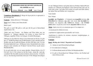 Première page de Allemand 1ère A2 — 1er devoir surveillé (2017-2018) · CEG1 Covè