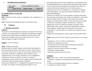 Première page de Anglais 1ère A2 — Devoir surveillé, 1er semestre (2019-2020) · CEG1 Kalalé
