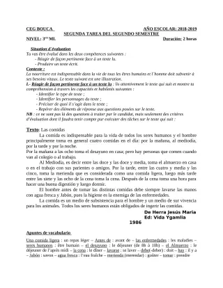 Première page de Espagnol 3e ML — 2018-2019 · CEG BOUCA