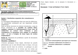 Première page de SVT 1ère D — 2e évaluation sommative (2019-2020) · CEG GBESSOU
